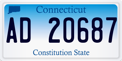 CT license plate AD20687