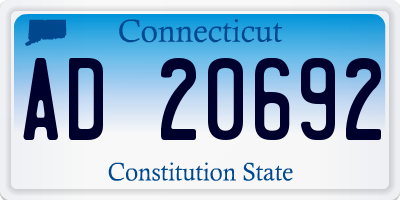 CT license plate AD20692