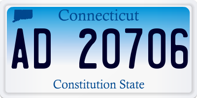 CT license plate AD20706