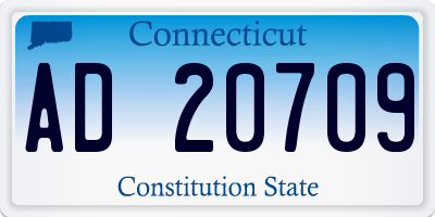CT license plate AD20709
