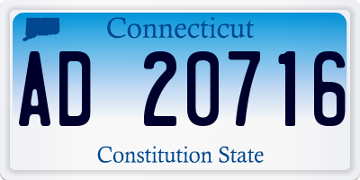 CT license plate AD20716