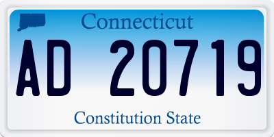 CT license plate AD20719