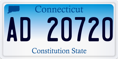 CT license plate AD20720