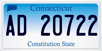 CT license plate AD20722