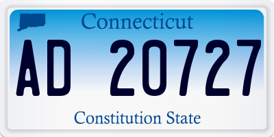 CT license plate AD20727