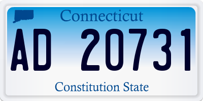 CT license plate AD20731