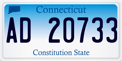 CT license plate AD20733