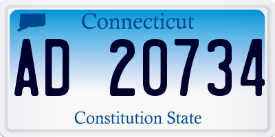 CT license plate AD20734