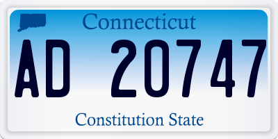 CT license plate AD20747