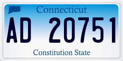 CT license plate AD20751