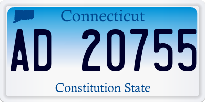 CT license plate AD20755