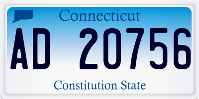 CT license plate AD20756