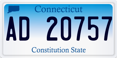 CT license plate AD20757