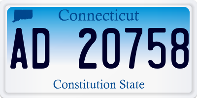 CT license plate AD20758