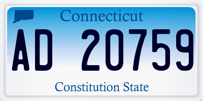 CT license plate AD20759