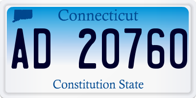 CT license plate AD20760
