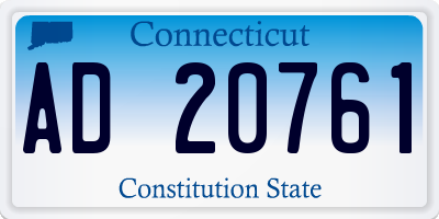 CT license plate AD20761