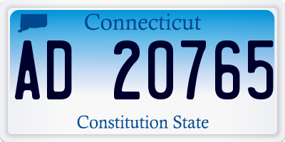 CT license plate AD20765