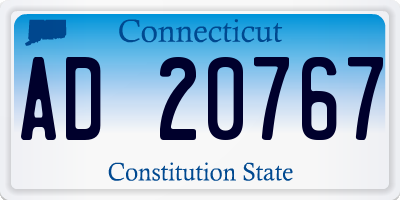 CT license plate AD20767