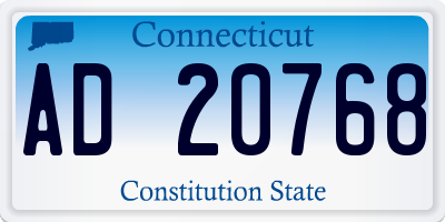 CT license plate AD20768