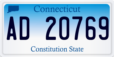 CT license plate AD20769