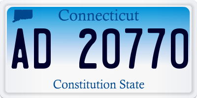 CT license plate AD20770