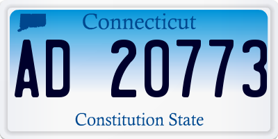 CT license plate AD20773