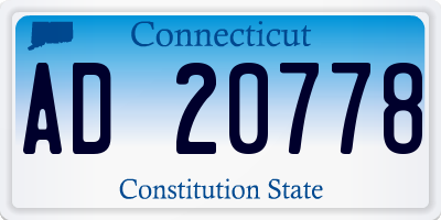 CT license plate AD20778
