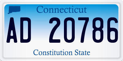 CT license plate AD20786