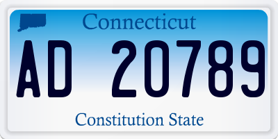CT license plate AD20789