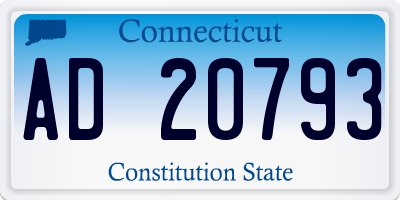 CT license plate AD20793