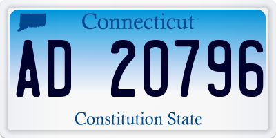 CT license plate AD20796