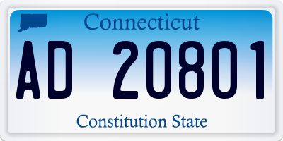 CT license plate AD20801