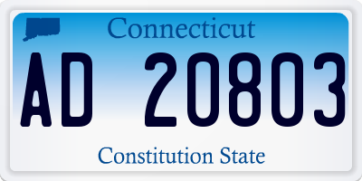 CT license plate AD20803
