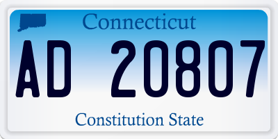 CT license plate AD20807