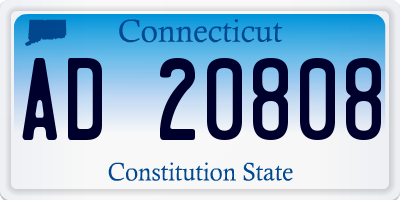 CT license plate AD20808