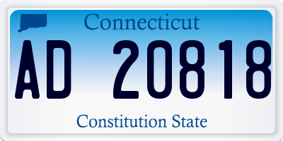 CT license plate AD20818