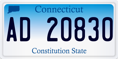 CT license plate AD20830