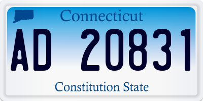 CT license plate AD20831