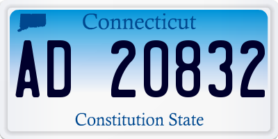 CT license plate AD20832