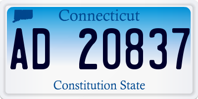 CT license plate AD20837