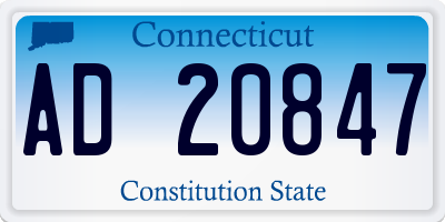 CT license plate AD20847