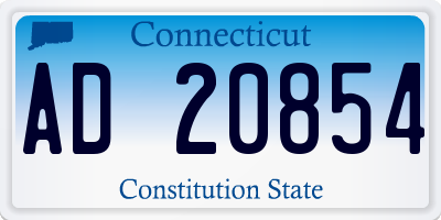 CT license plate AD20854