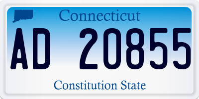 CT license plate AD20855