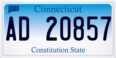 CT license plate AD20857
