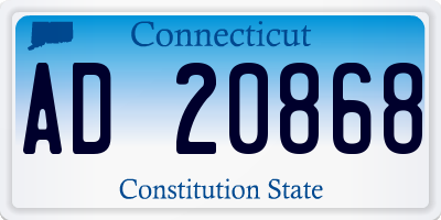 CT license plate AD20868