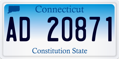 CT license plate AD20871
