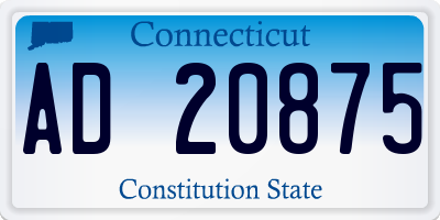 CT license plate AD20875