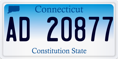 CT license plate AD20877