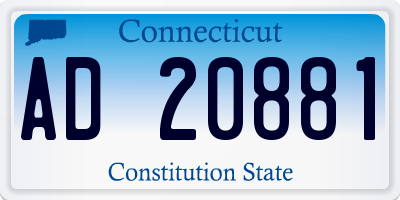 CT license plate AD20881